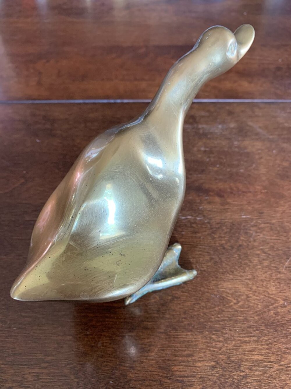 Vintage Brass STANDING DUCK GOOSE Bird Home Decor Heavy